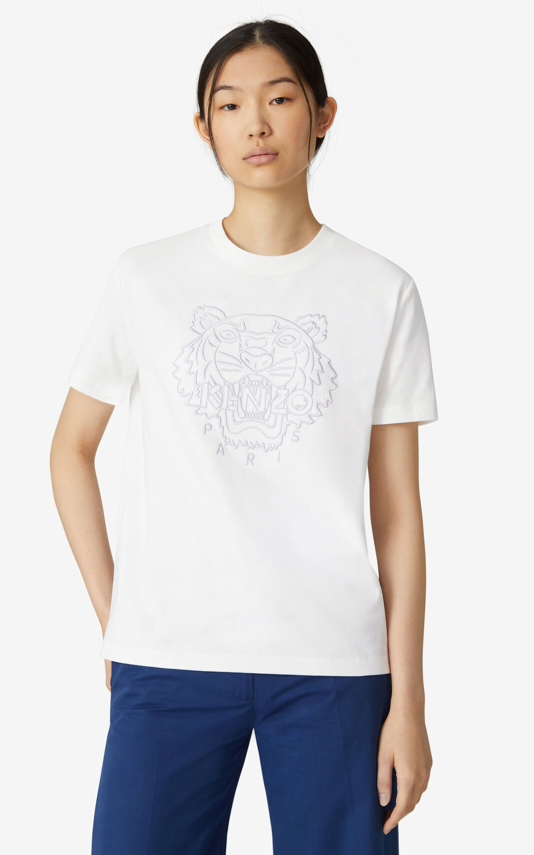 Kenzo Loose Tiger T Shirt White For Womens 6451JFUIH